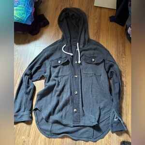 American Eagle Outfitters Black Button Down Shirt